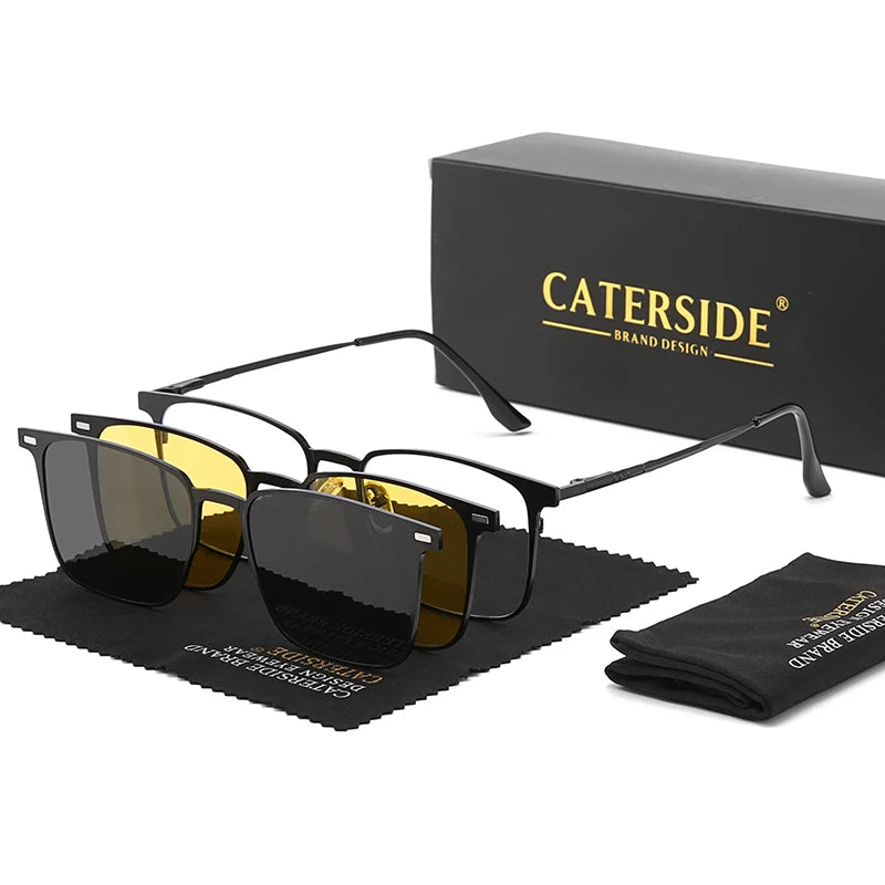 Gafas de Sol Caterside 3 en 1 | Montura Metálica | Lentes Magnéticas UV400 | Polarizadas