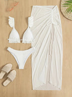 Bikini con Volantes y Falda - Conjunto Monocromático para la Playa Tica