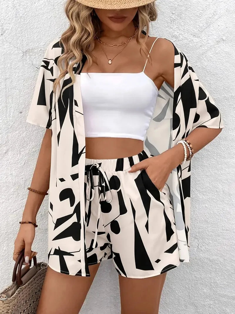 Conjunto Elegante Verano 2025 | Camisa Estampada Resort | Camisa Estampada