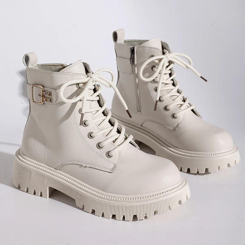 Botines de Suela Gruesa | Estilo Punk | Hebillas Modernas