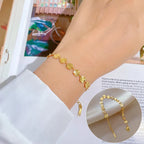 Pulsera Dijes Redondos Vintage | Acero Inox. Simple | Cadena Color Oro y Plata | Ticotrendy