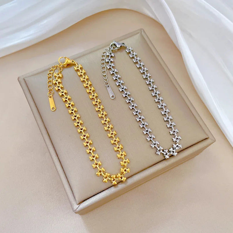 Pulsera de acero inoxidable para hombre y mujer, brazalete de moda, accesorios de joyería, regalos