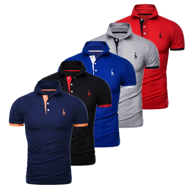 Set de 5 Polos Bordados Hombre | Manga Corta Casual | Tallas XS-5XL | Tico Trendy