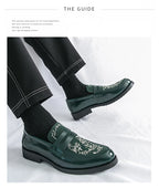 Mocasines Lujo Hombre Punta Redonda Cuero PU Formales Negocios | Sin Cordones