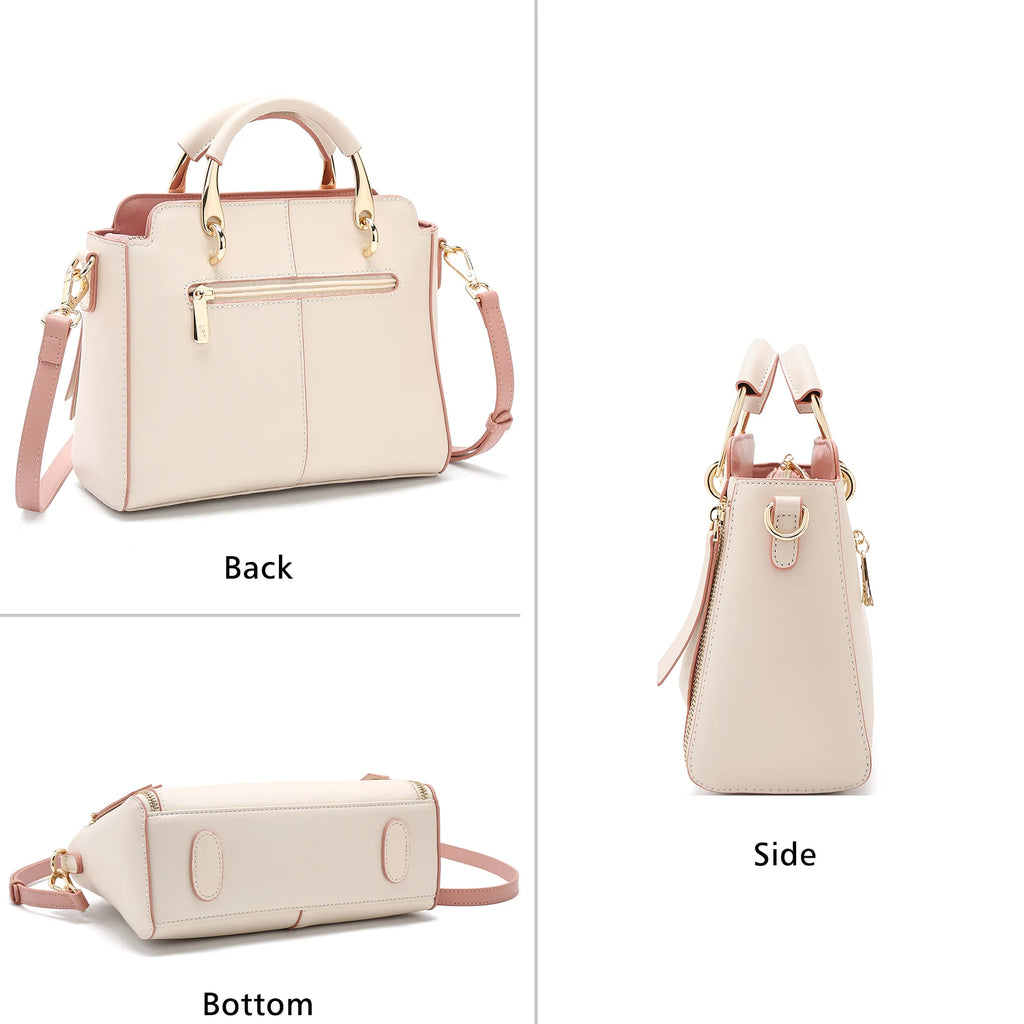 LAORENTOU Bolso grande de hombro de cuero dividido para mujer, bolso grande para mujer, bolso cruzado 2025