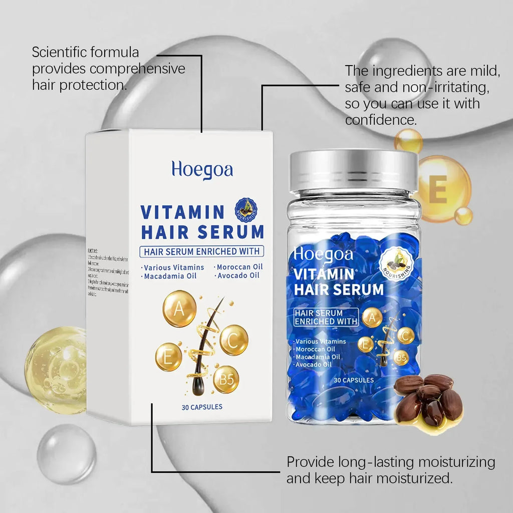 Cápsula mágica de vitamina para el cabello, aceite de queratina, restauración rápida del cabello, suave, brillante, hidratante profundo, productos para el cuidado del cabello del cuero cabelludo seco y rizado