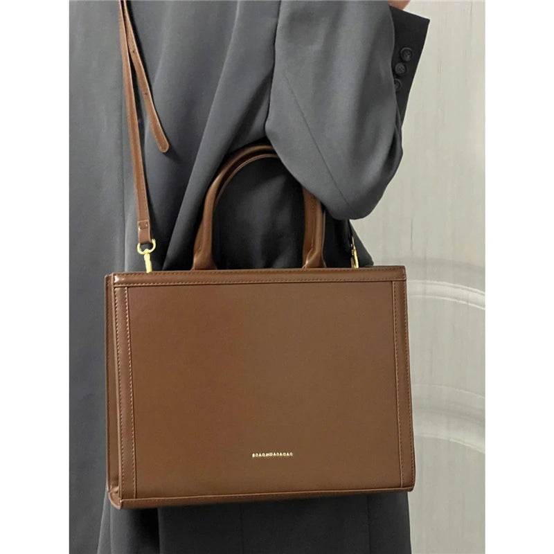 Bolso Mensajero Vintage Mujer Gran Capacidad Cuero PU