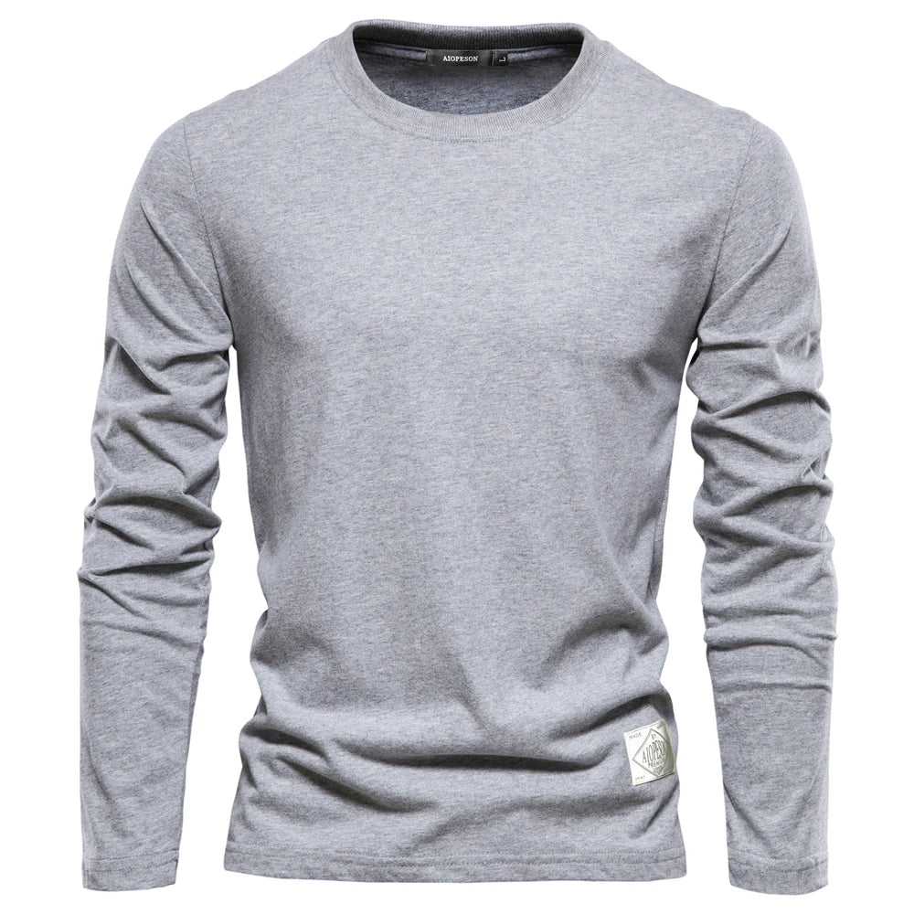 Camiseta Clásica 100% Algodón Hombre | Manga Larga Primavera | Tallas S-XXL | Tico Trendy