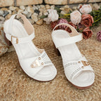 Sandalias de Tacón Alto para Mujer | Blancas | Suela Gruesa y Antideslizante