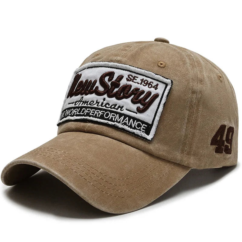 Gorra Vintage con Visera Curvada Bordada para Actividades al Aire Libre