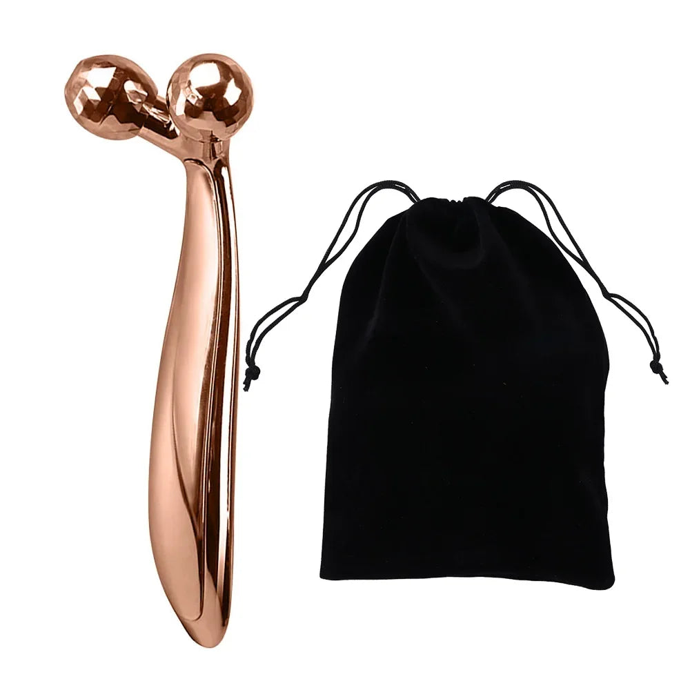 Masajeador Facial Rodillo 3D Manual | Forma Y Antiarrugas Lifting | Rotación 360 Relax