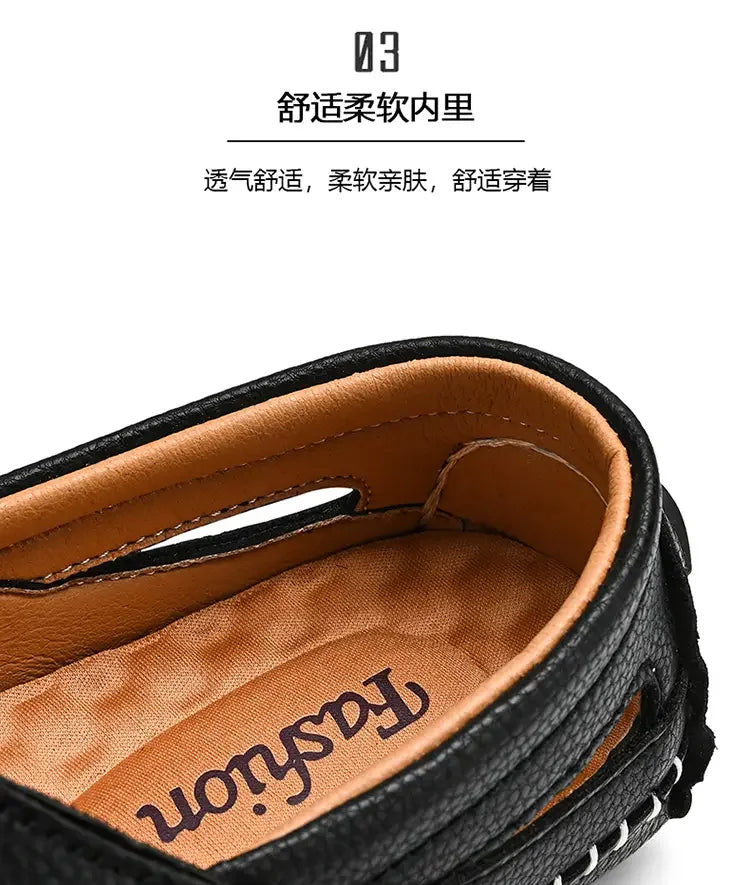 Mocasines Cuero Hombre 2025 ∣ Ahuecados Conducción ∣ Lujo Verano