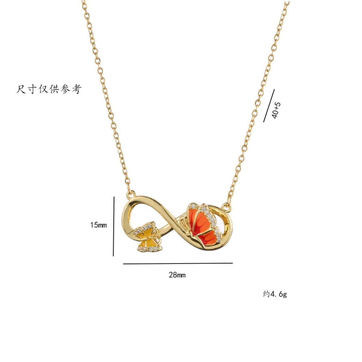 Cadena de acero inoxidable, collares creativos con símbolo infinito para mujeres y niñas, gargantilla de mariposa esmaltada bonita, accesorios de joyería