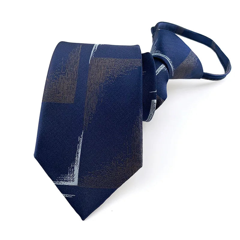 Corbata Preatada Con Cremallera Rayas Negocios Estilo Moderno y Tico