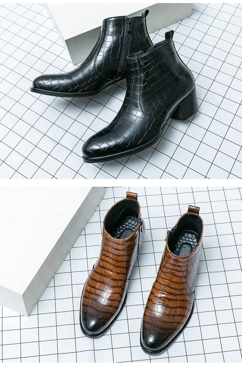 Zapatos Formales Hombre Ticotrendy Piel Dividida Boda Cómodos Con Cremallera | Punta Puntiaguda