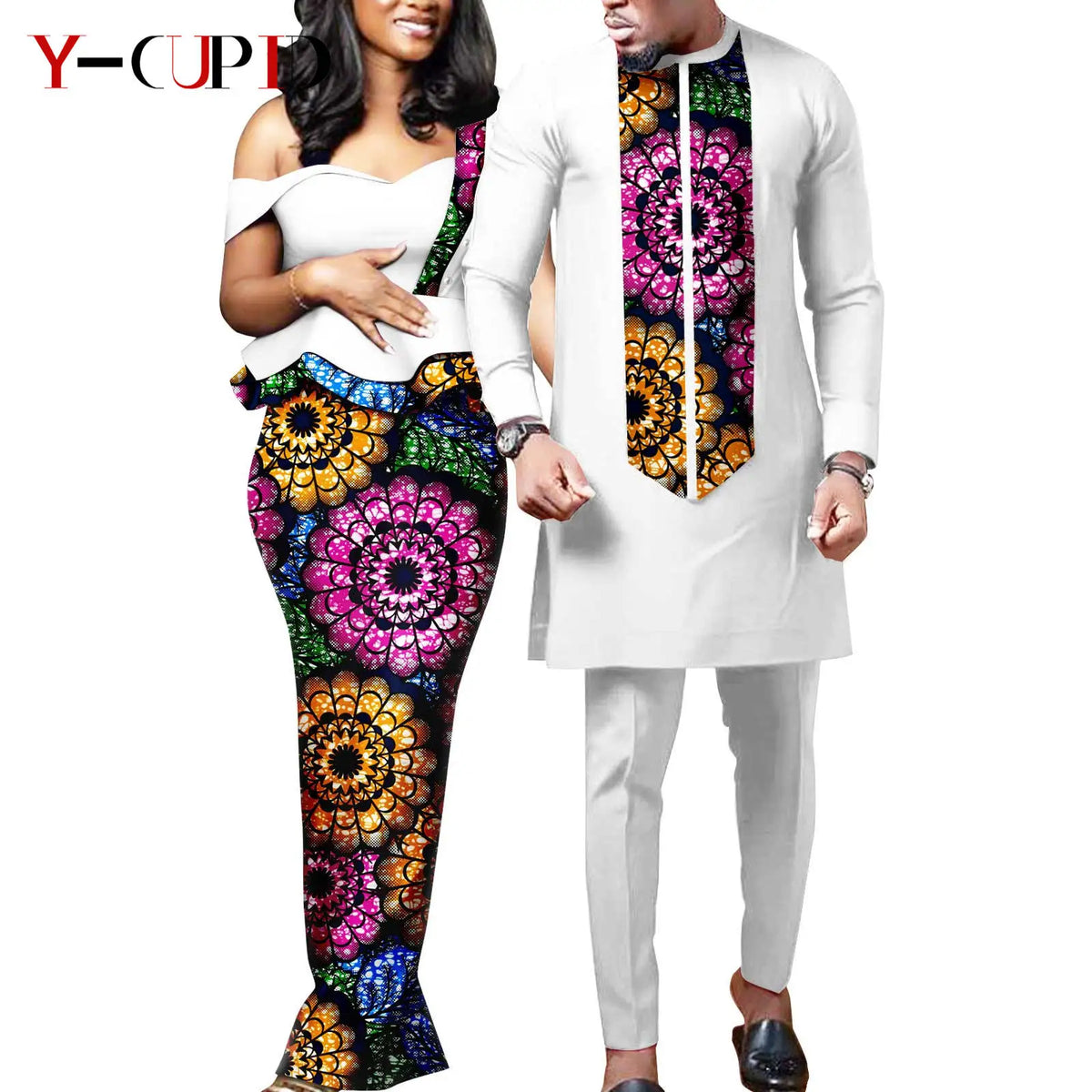 Vestido Dashiki Africano Caftán Boda Pareja | Camisa y Pantalón | Tallas XS-6XL | Tico Trendy