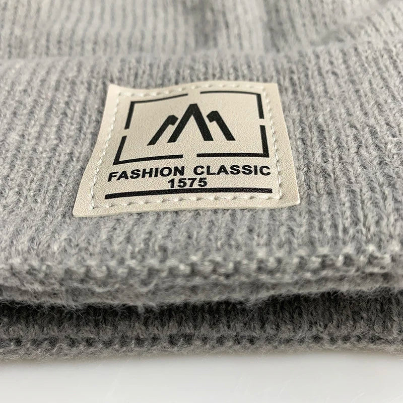 Gorro Punto Grueso Terciopelo Acrílico Cálido Térmico | Invierno Ajustable Casual Unisex