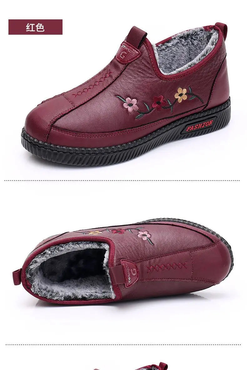 Zapatillas De Invierno Para Mamá | Mocasines Tipo Oxford Felpa Calidad