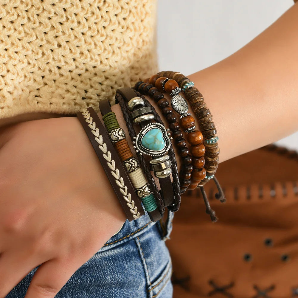Pulseras de Cuero para Hombre y Mujer |  Hojas y Plumas  |  Dijes de Animales