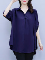 Blusa de gasa holgada para mujer | Moda de verano y otoño, talla grande