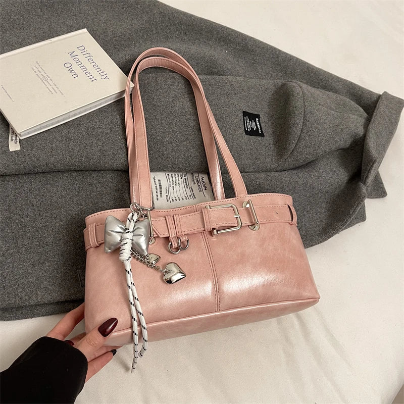 Bolso Hombro Diseño Hebilla Cinturón Lujo | Moda Versátil Tendencia Costa Rica