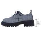Mocasines Británicos de Retales con Cordones | Plataforma | Punta Redonda | Talla Grande