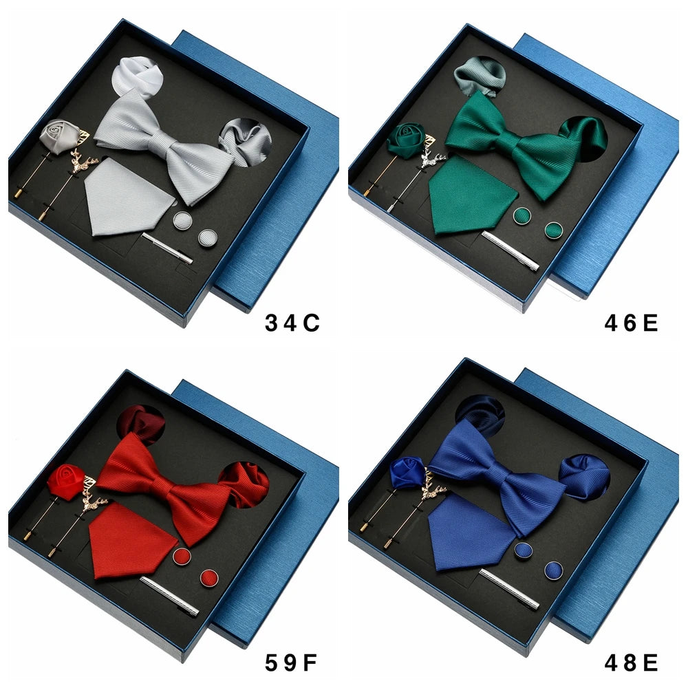 Set Corbata Pañuelo Gemelos Elegancia Formal Estilo Tico Regalo