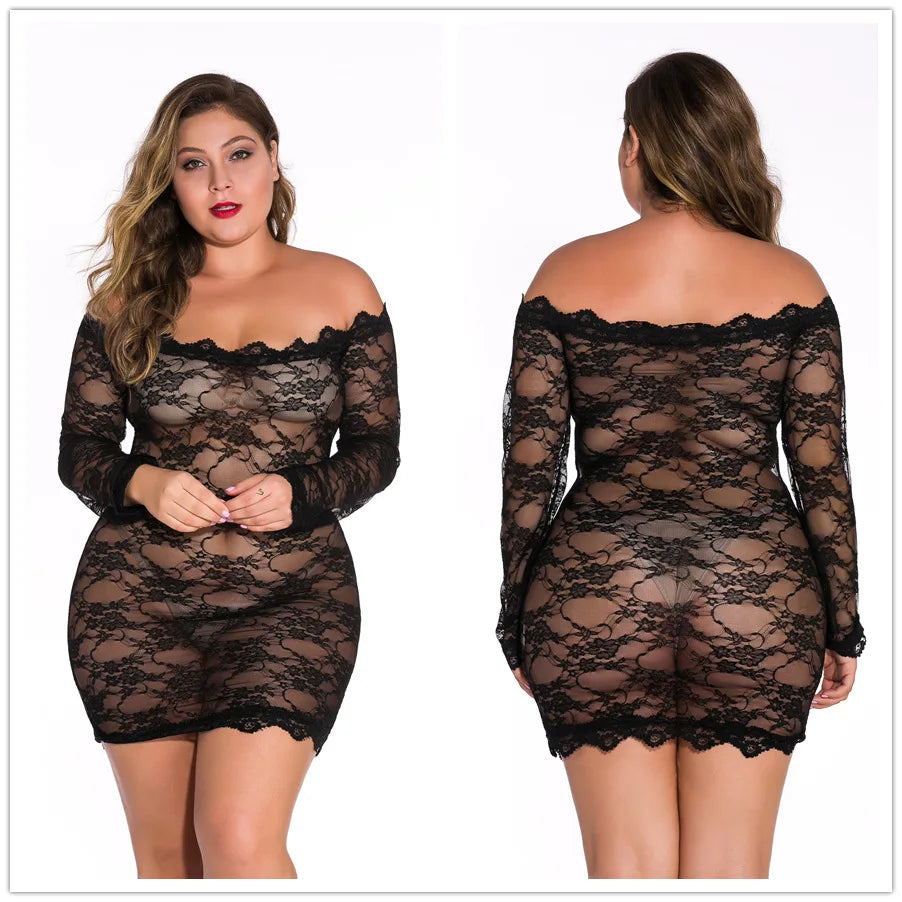 Body de Encaje Hombros Descubiertos | Talla Grande | Tico Trendy