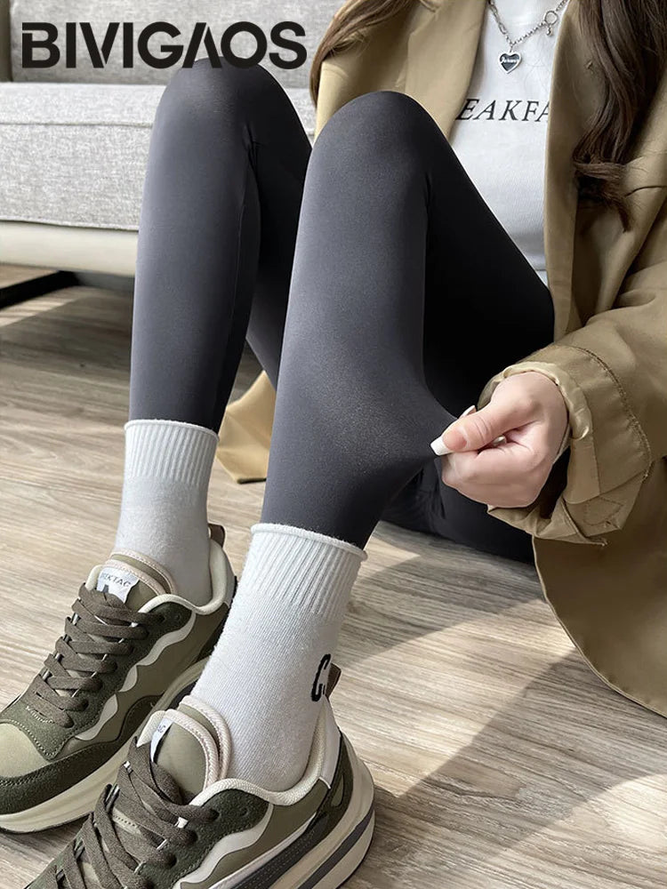 Mallas Piel Tiburón Estampado | Lana Cálida Levantador Glúteos | Sin Costuras Cintura Alta OI | Ticotrendy