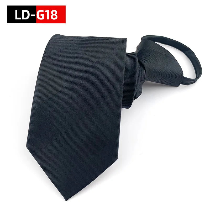 Corbata Preatada Cremallera Estrecha Estilo Tico Negocios Elegancia Diaria