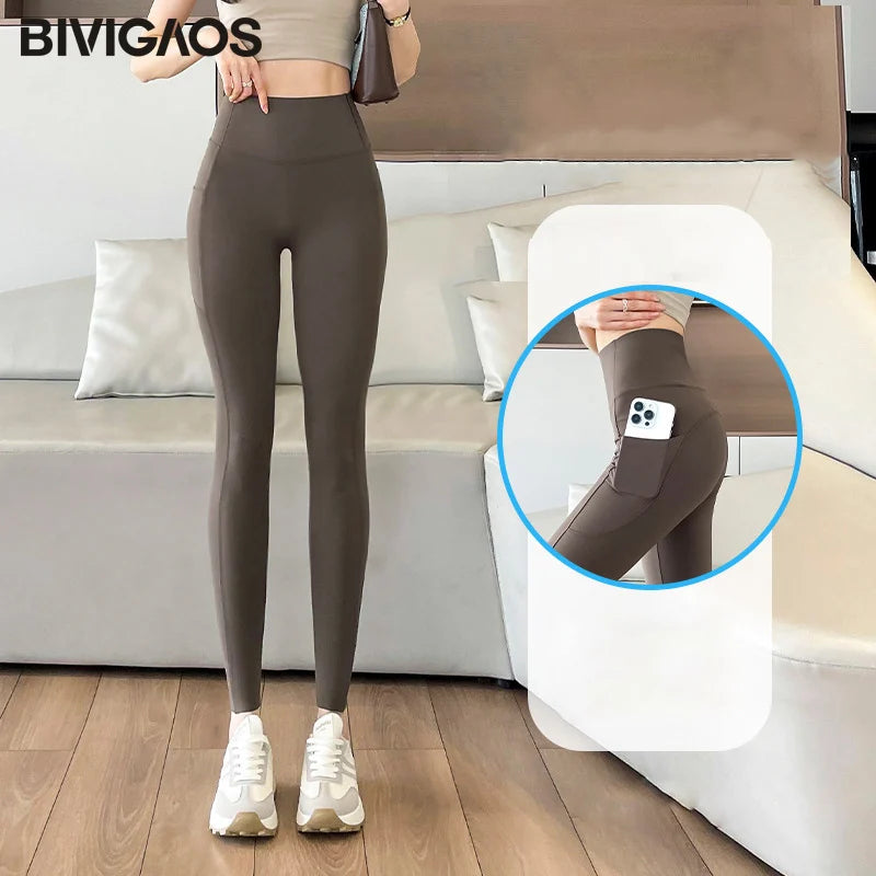 Leggings Piel Tiburón Bolsillo | Push Up Cintura Alta | Fitness Yoga Correr P-O | Ticotrendy