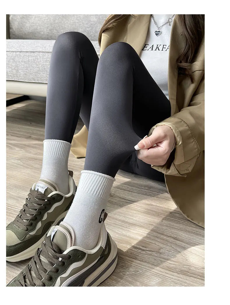 Mallas Piel Tiburón Estampado | Lana Cálida Levantador Glúteos | Sin Costuras Cintura Alta OI | Ticotrendy