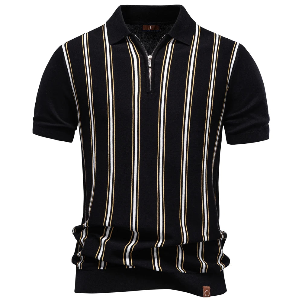 Polo Rayas Estilo Elegante Hombre | Manga Corta Suave Transpirable | Tallas S-XXL | Tico Trendy