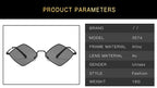 Gafas Sol Punk Rombo Pequeño Marco Metálico | Diseñador Tendencia UV400 Para Conducir
