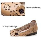 Mocasines de Cuero con Diseño Floral | Recortes Blancos | Planos | Informales