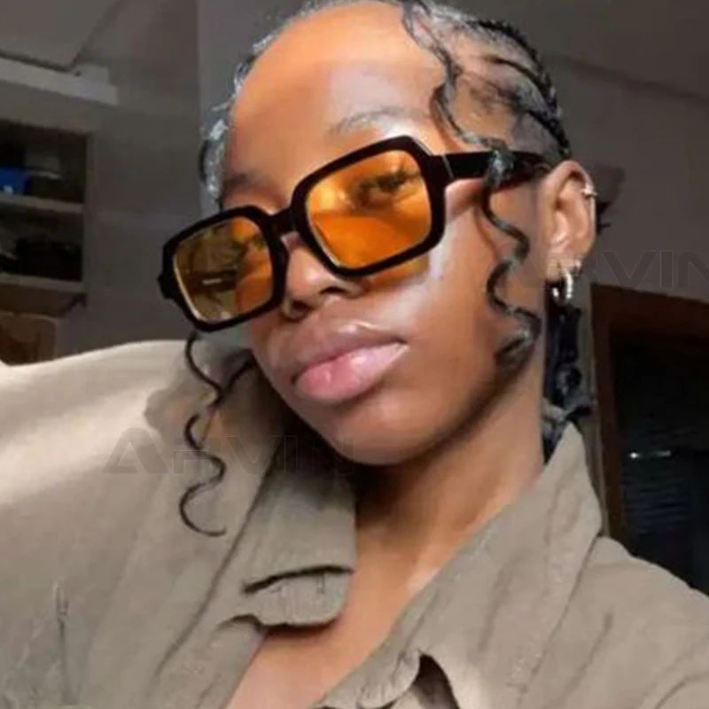 Gafas Sol Cuadradas Unisex Montura Pequeña Retro | A La Moda Popular UV400 Diseño