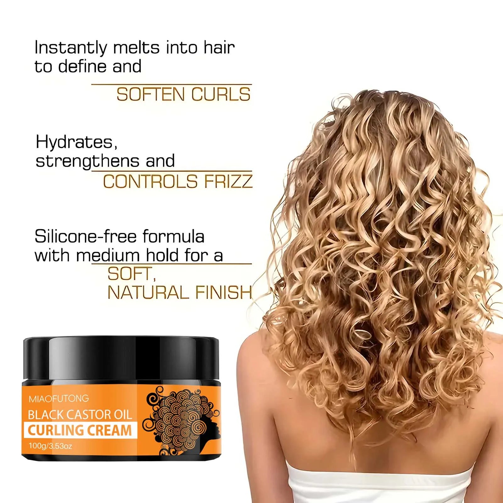 Aceite de Ricino Negro | Hidrata y Define Rizos | Repara Cabello Seco y Enredos