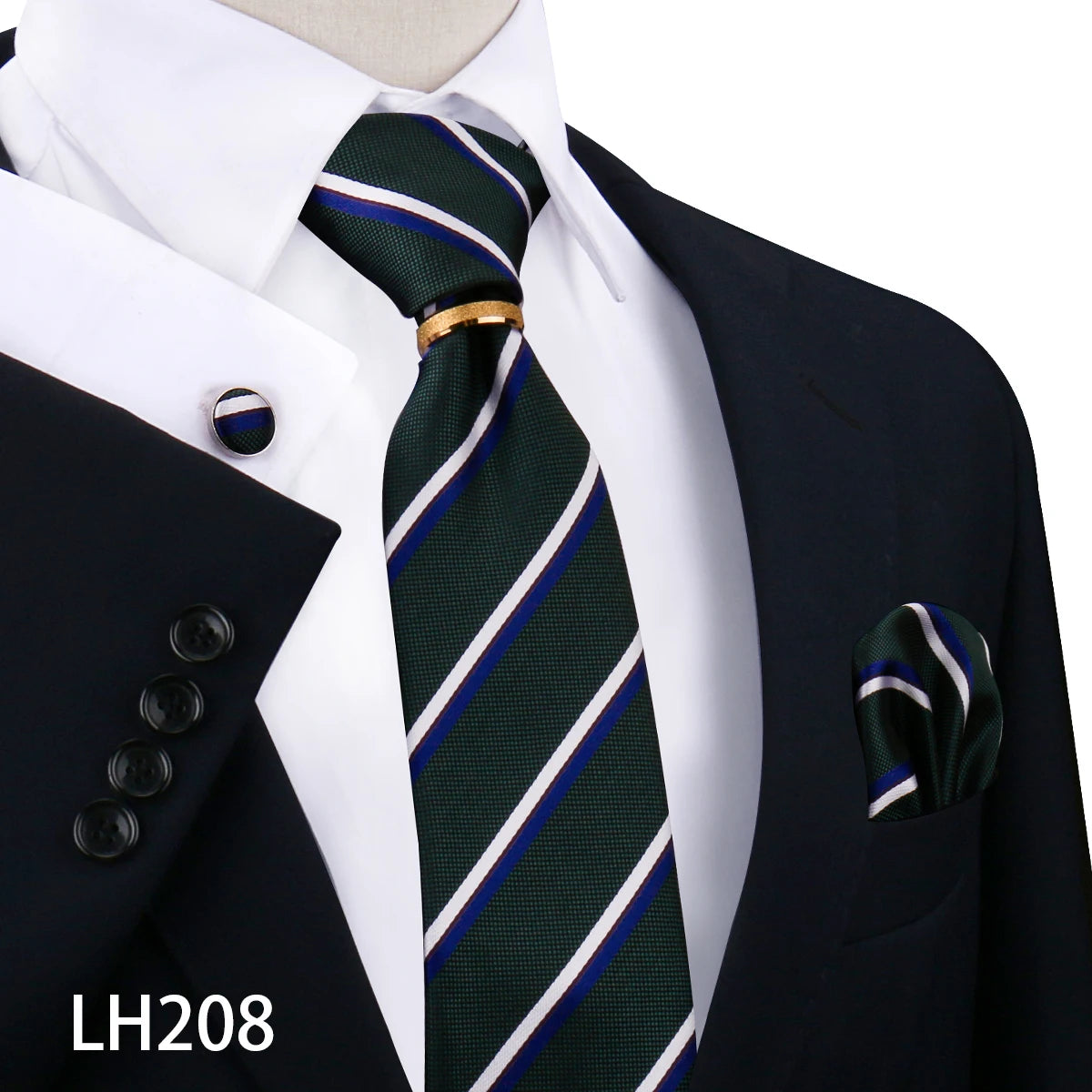 Set De Corbata Anillo Gemelos Pañuelo Accesorio De Traje Boda