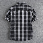 Camiseta Cuadros Vintage Hombre | Algodón Lavado | Dos Bolsillos | Estilo Costa Oeste | Ticotrendy