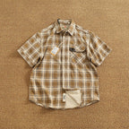 Camisa Casual Hombre | Cuadros Tartán | Algodón Puro | Manga Corta | Ticotrendy Costa Rica