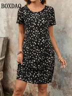 Vestido de Verano Holgado | Estampado 3D Rayas Geométricas | Minivestido Talla 9XL | Tico Trendy