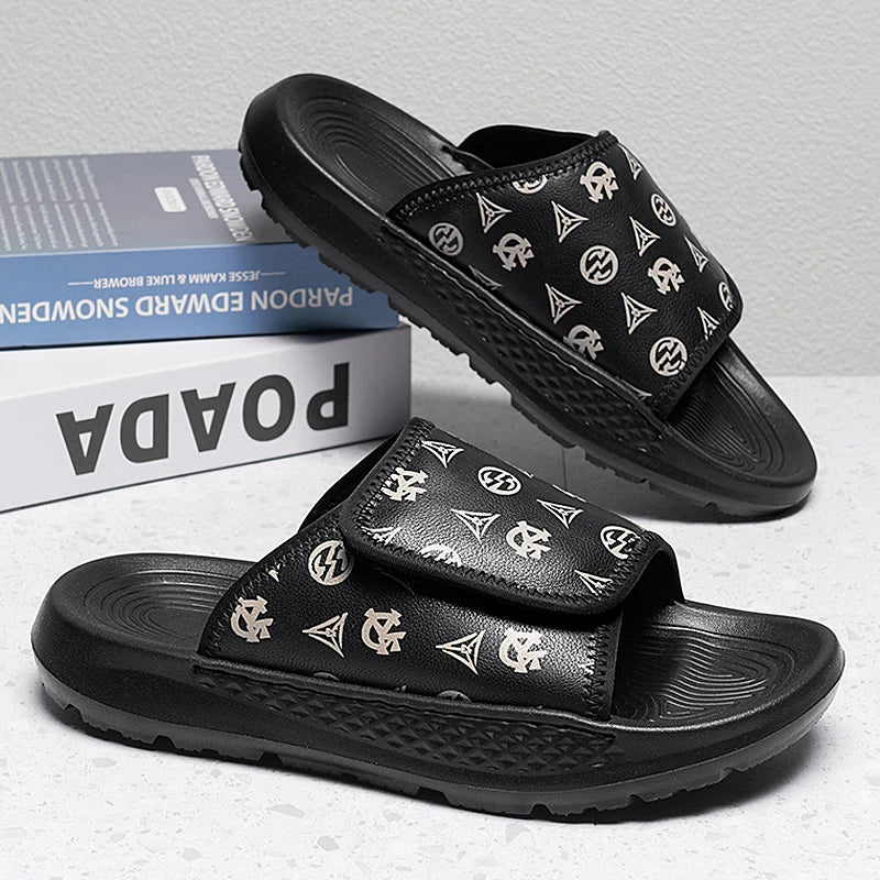 Sandalias Hombre Cuero Artificial Retro Cómodas Planas Aire Libre | Verano 2025