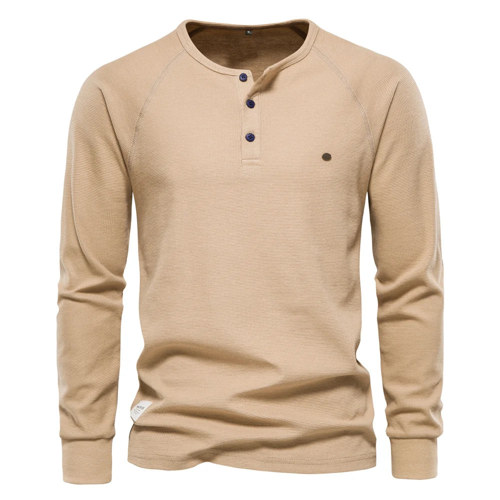 Camiseta Manga Larga Básica Hombre | Transpirable Color Sólido | Tallas S-XXL | Tico Trendy