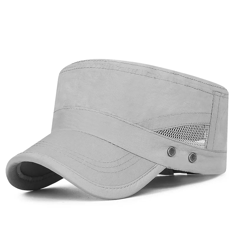 Verano de secado rápido malla transpirable deporte al aire libre suave sombrero plano gorra de hombre mujeres gorra de béisbol pesca correr senderismo gorra de camionero