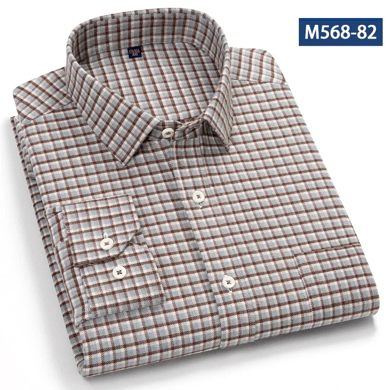 Camisa Clásica Algodón Hombre | Manga Larga | Botones | Casual y Oficina | Ticotrendy