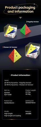 QiYi M Pro pirámide insignia/Pioneer UV 3x3 pirámide magnética Cubo mágico educación de velocidad profesional juguetes para niños Cubo mágico