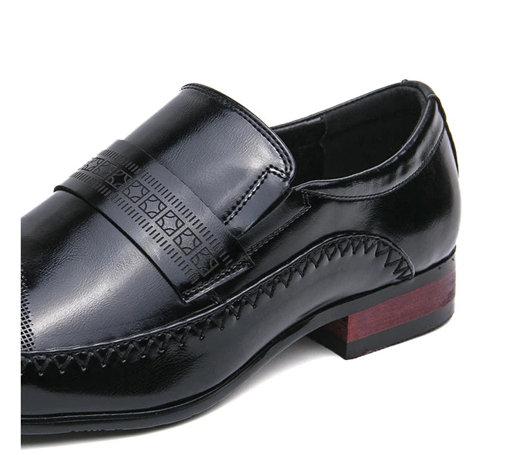 Mocasines Retro Hombre Cuero Marrón | Clásicos Punta Puntiaguda Sin Cordones Daily