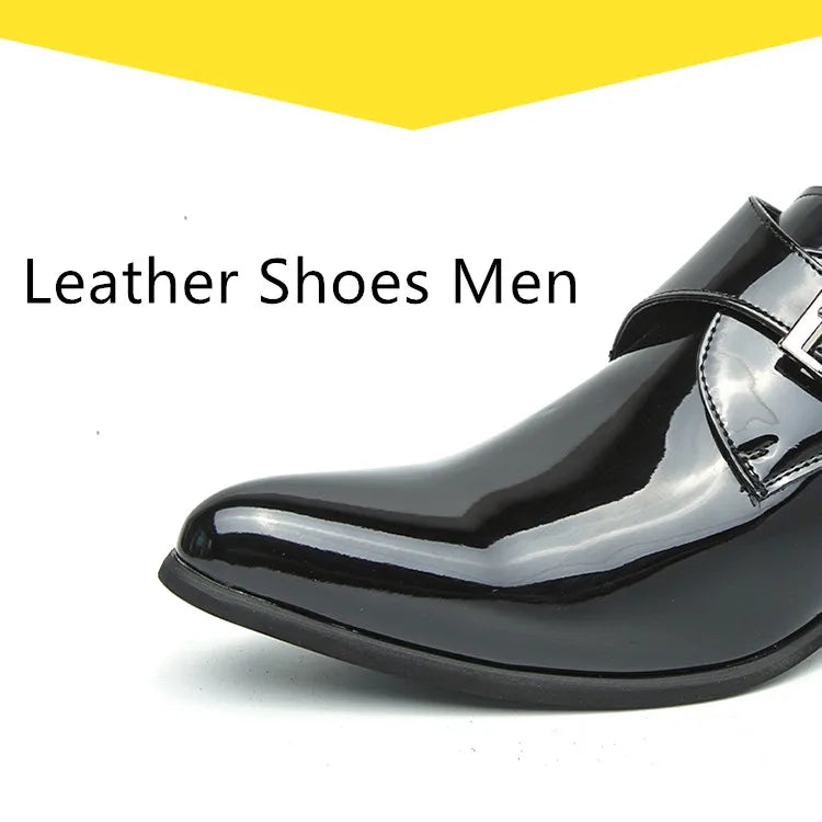 Mocasines Negros Lujo Hombre | Punta Puntiaguda Sin Cordones Zapatos Oxford Boda