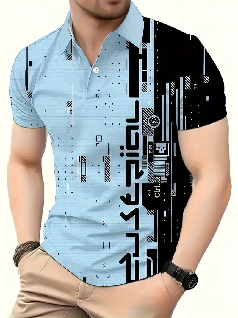 Camiseta Clásica Hombre Estampado Gráfico | Moda Urbana Cuello Redondo Secado Rápido