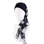 Turbante elástico con estampado de flores para mujer musulmana, para la cabeza preatado Hijab, Bandana para la pérdida de cabello, bufanda para la cabeza, novedad